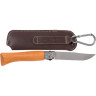 Нож Opinel №8 Carbon, рукоять из бука, чехол, деревянная коробка 000815
