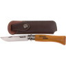 Нож Opinel №8 Carbon, рукоять из бука, чехол, деревянная коробка 000815