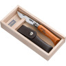 Нож Opinel №8 Carbon, рукоять из бука, чехол, деревянная коробка 000815